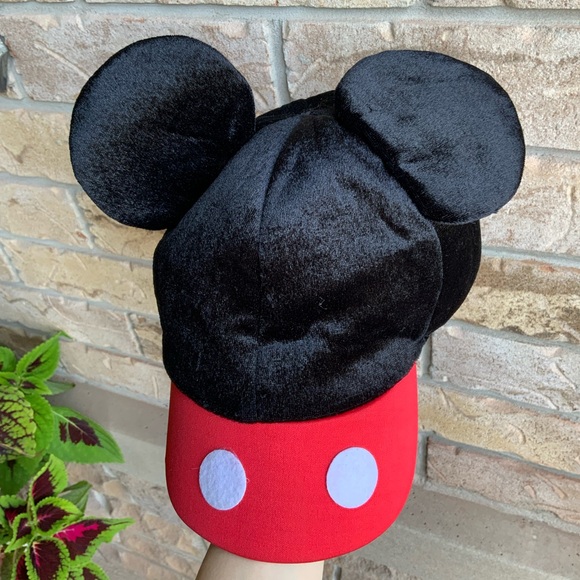 Vintage DISNEY Mickey Mouse Baseball Hat with Ears Youth Kids One Size Stretch - Picture 11 of 16